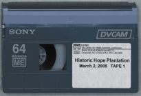 Historic Hope Plantation tape 1